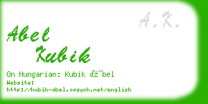 abel kubik business card